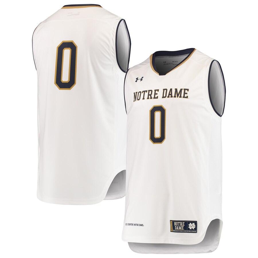 #0 Notre Dame Fighting Irish Under Armour Replica Basketball Jerseys - White 2019