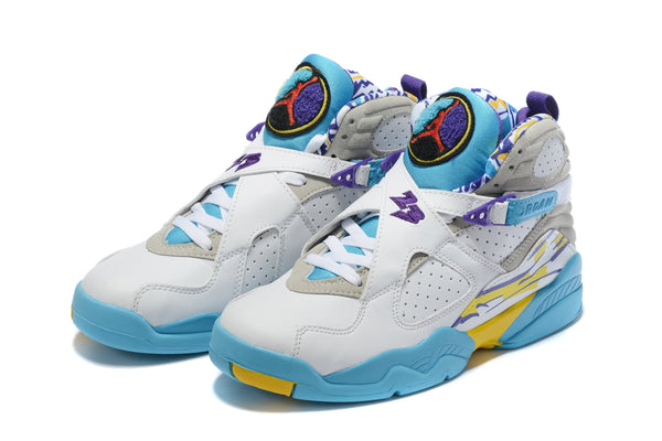 Nike Air Jordan 8 Retro 'White Aqua' White Sneaker Shoes Sale Men Size 8-13