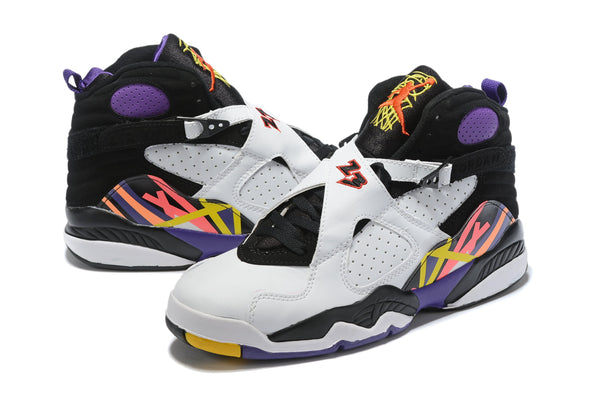 Nike Air Jordan 8 Retro 'Three-Peat' White Purple Black Sneaker Shoes Sale Men Size 8-13