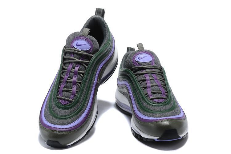 Nike Air Max 97 Carbon Grey Dk Purple T Purple  Shoes Sale Men Size US 7, 8, 8.5, 9, 10, 11