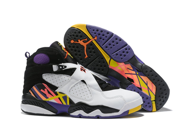 Nike Air Jordan 8 Retro 'Three-Peat' White Purple Black Sneaker Shoes Sale Men Size 8-13