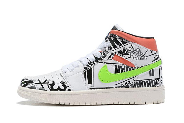 Nike Air Jordan 1 Mid SE 'Over-Print Logos' Sneaker Shoes Sale Men Size 7-12