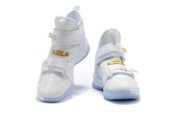 Nike Lebron Soldier XIII 13 White Gold Men Sneaker Shoes Sale Size US7,8,8.5,9,10,11,12