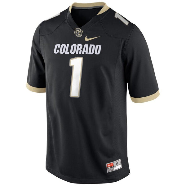 #1 Colorado Buffaloes Football Game Jersey – Black 2019