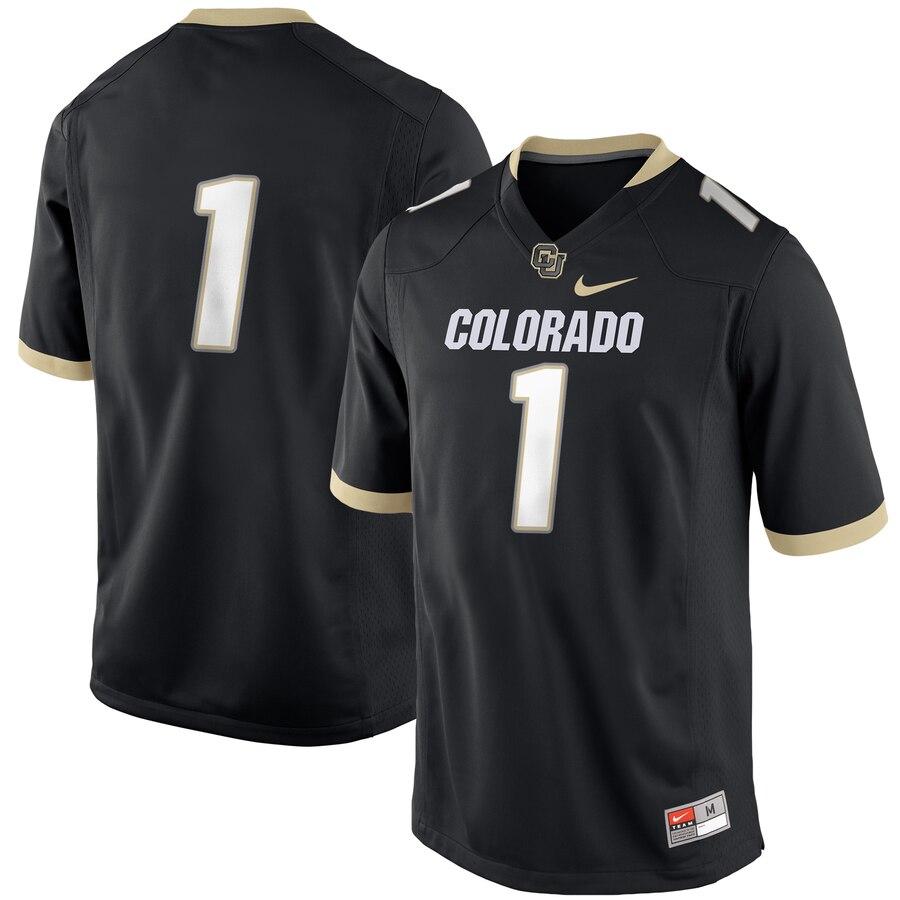 #1 Colorado Buffaloes Football Game Jersey – Black 2019