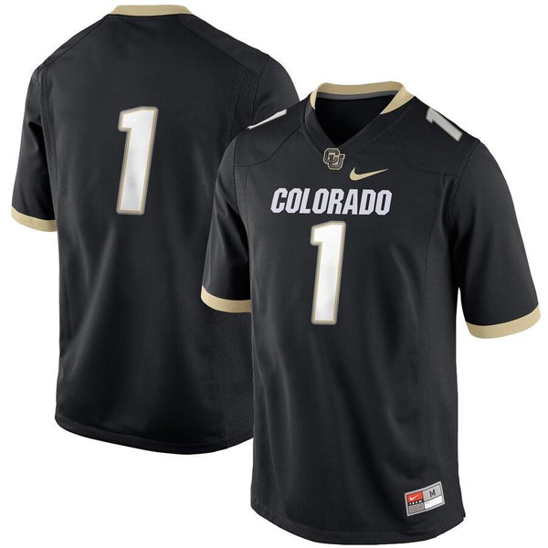 #1 Colorado Buffaloes Football Game Jersey – Black 2019