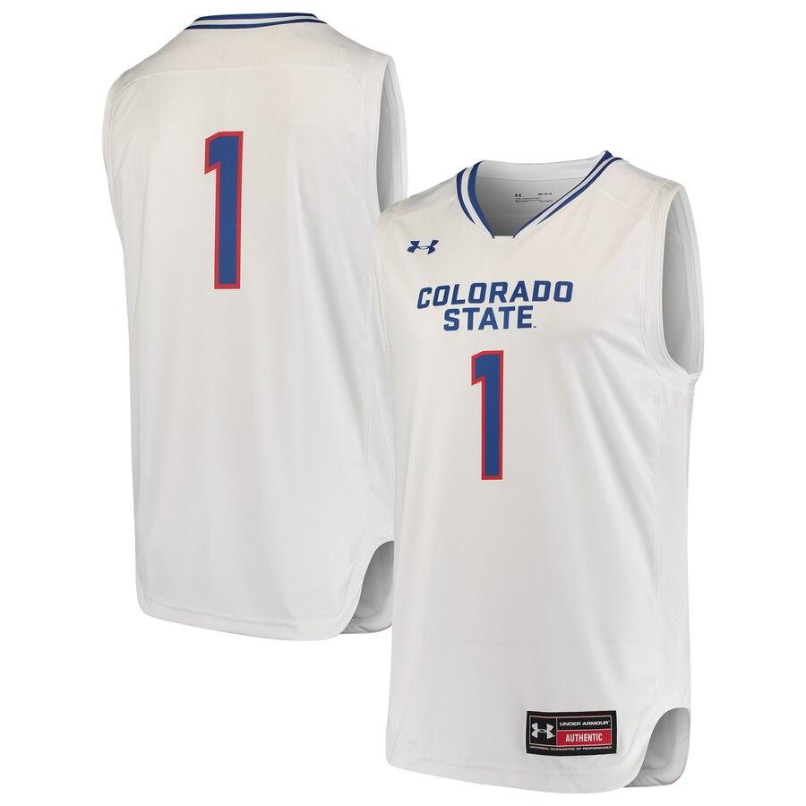 #1 Colorado State Rams Under Armour CSU Pride Basketball Replica Jersey – White 2019