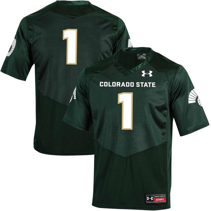 #1 Colorado State Rams Under Armour Replica Football Jersey - Green 2019