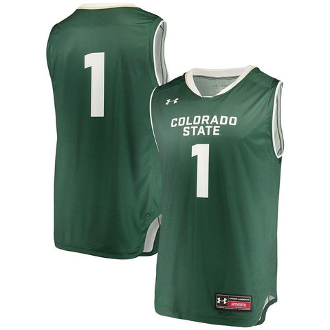 #1 Colorado State Rams Under Armour Replica Performance Basketball Jersey – Green 2019