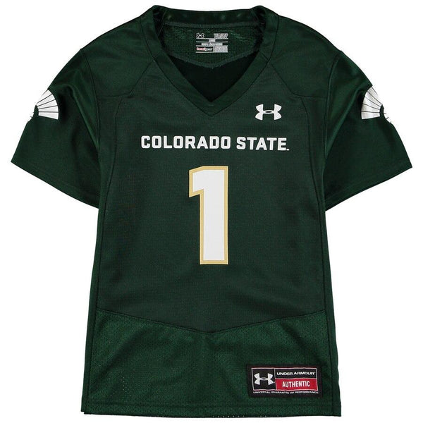 #1 Colorado State Rams Under Armour Youth Replica Performance Football Jersey – Green 2019