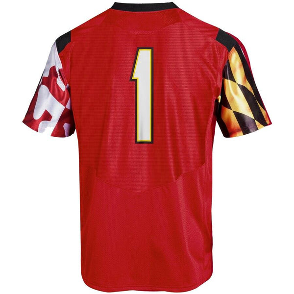 #1 Maryland Terrapins Under Armour Premier Football Performance Jersey - Red 2019