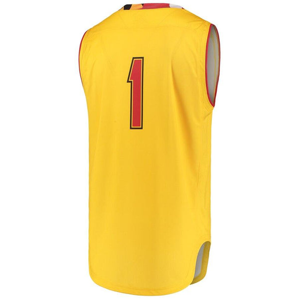 #1 Maryland Terrapins Under Armour Replica Performance Basketball Jersey – Yellow 2019