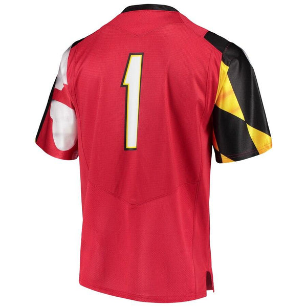 #1 Maryland Terrapins Under Armour Team Replica Football Jersey – Red 2019