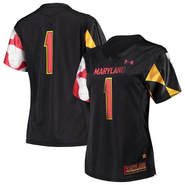 #1 Maryland Terrapins Under Armour Women's Finished Replica Jersey – Black 2019