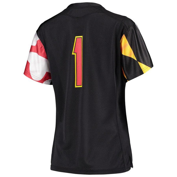 #1 Maryland Terrapins Under Armour Women's Finished Replica Jersey – Black 2019