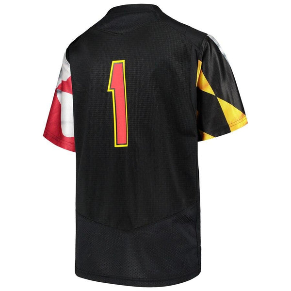 #1 Maryland Terrapins Under Armour Youth Finished Replica Jersey – Black 2019