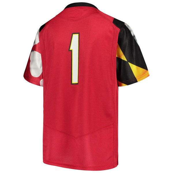 #1 Maryland Terrapins Under Armour Youth Finished Replica Jersey – Red 2019