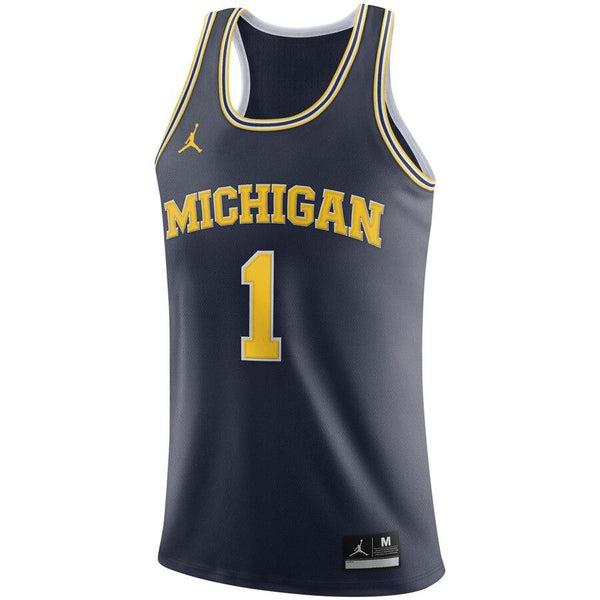 #1 Michigan Wolverines Jordan Brand Basketball Jersey – Navy 2019