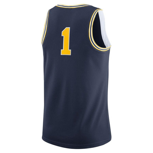 #1 Michigan Wolverines Jordan Brand Replica Basketball Jersey - Navy 2019