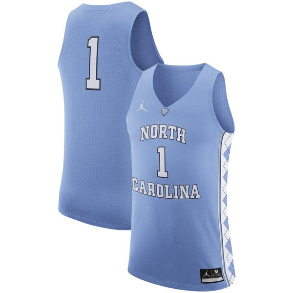 #1 North Carolina Tar Heels Jordan Brand Basketball Jersey - Carolina Blue 2019