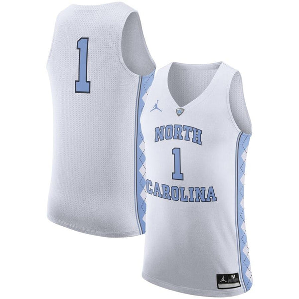 #1 North Carolina Tar Heels Jordan Brand On-Court Basketball Jersey - White 2019