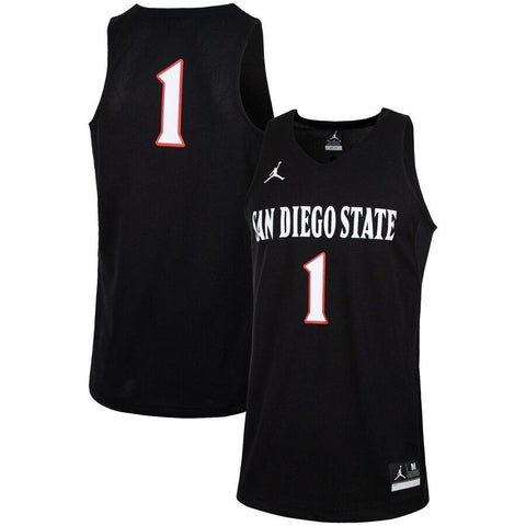 #1 San Diego State Aztecs Jordan Brand Replica Basketball Jersey – Black 2019