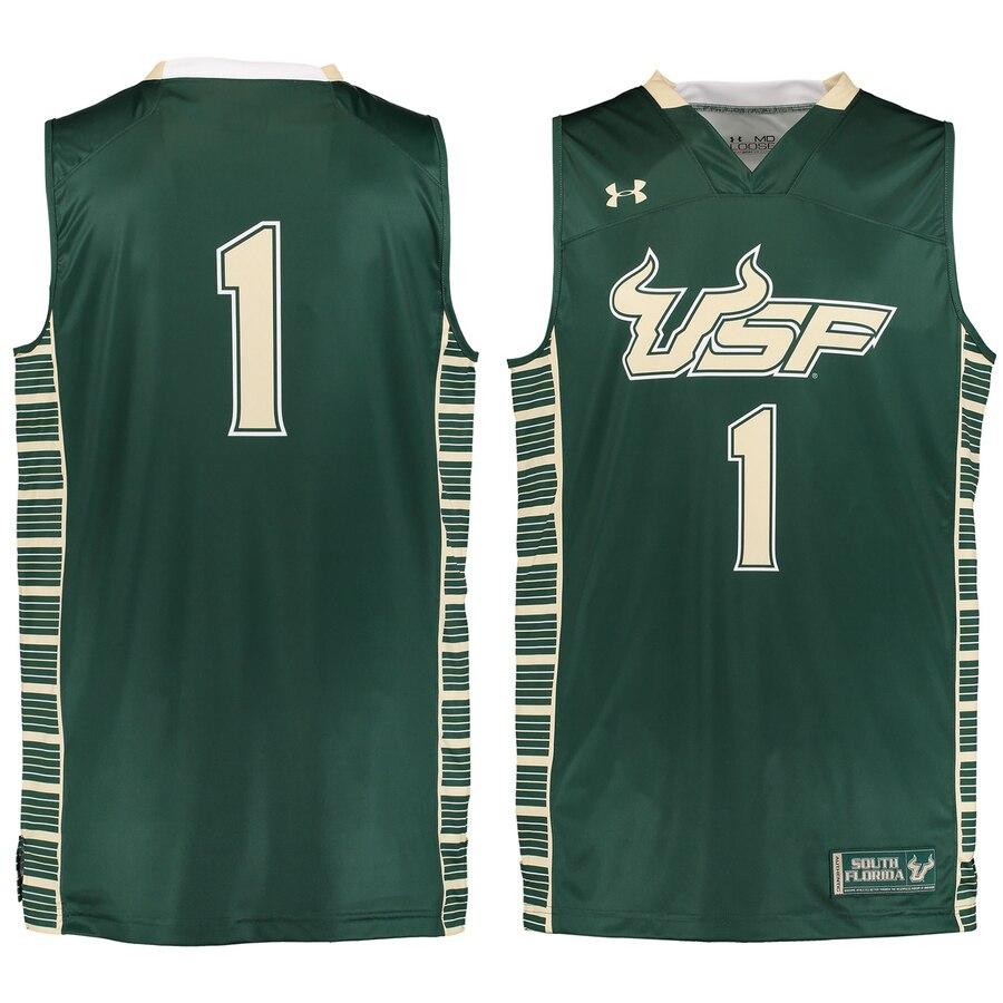 #1 South Florida Bulls Under Armour Male Performance Replica Basketball Jersey - Green 2019