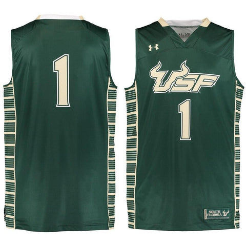 #1 South Florida Bulls Under Armour Male Performance Replica Basketball Jersey - Green 2019