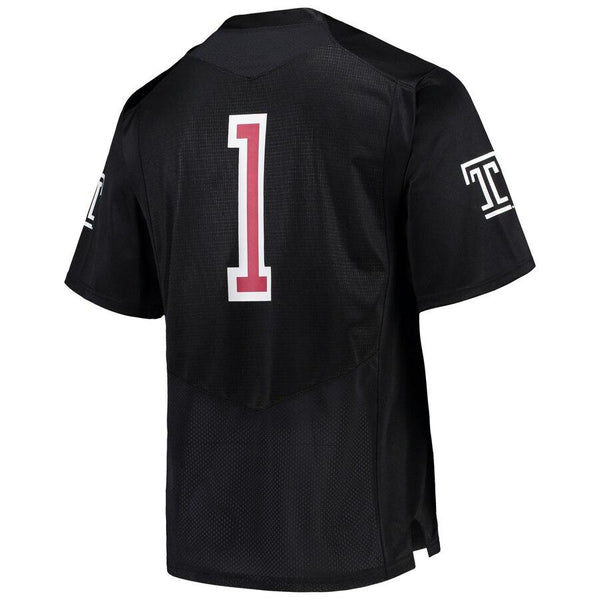 #1 Temple Owls Under Armour Team Replica Football Jersey – Black 2019