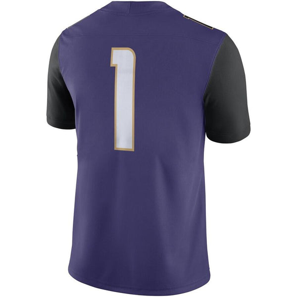 #1 Washington Huskies Team Game Football Jersey – Purple 2019