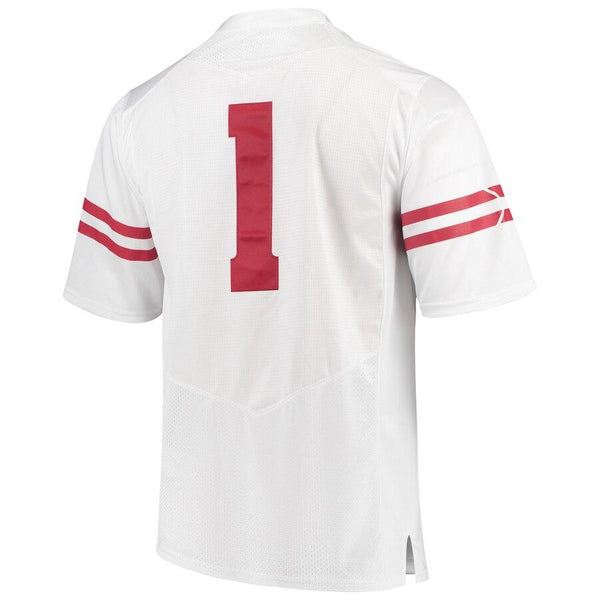 #1 Wisconsin Badgers Under Armour Premier Football Jersey – White 2019