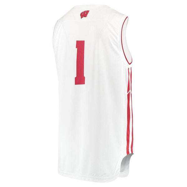 #1 Wisconsin Badgers Under Armour Replica Performance Basketball Jersey – White 2019