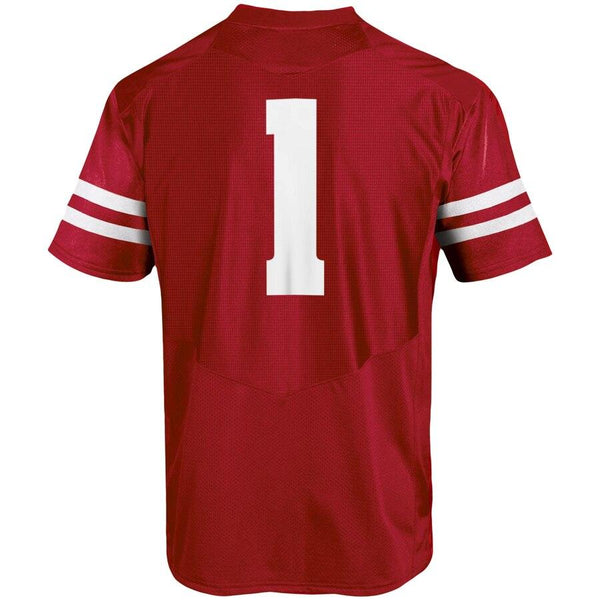 #1 Wisconsin Badgers Under Armour Team Replica Football Jersey – Red 2019