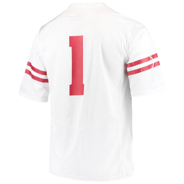 #1 Wisconsin Badgers Under Armour Team Replica Football Jersey – White 2019