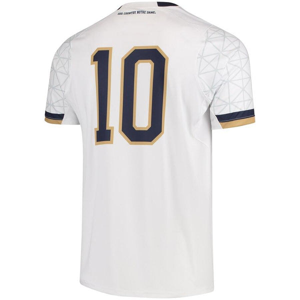 #10 Notre Dame Fighting Irish Under Armour Replica Performance Soccer Jersey - White 2019
