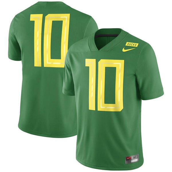 #10 Oregon Ducks Mighty Oregon Game Football Jersey – Apple Green 2019