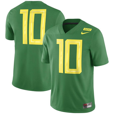 #10 Oregon Ducks Mighty Oregon Game Football Jersey – Apple Green 2019