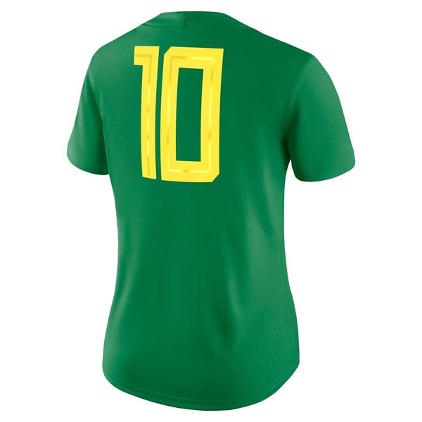 #10 Oregon Ducks Women's Game Football Jersey – Green 2019