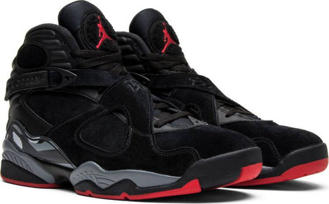 Nike Air Jordan 8 Retro 'Bred' Black Grey Red Sneaker Shoes Sale Men Size 8-13