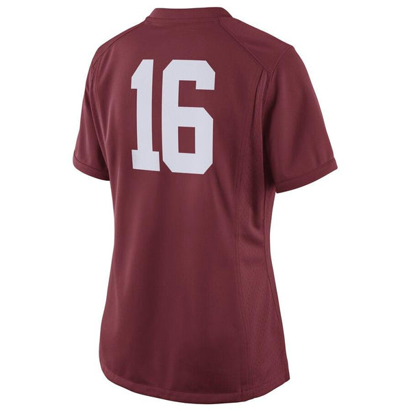 #16 Alabama Crimson Tide Women's Game Replica Football Jersey - Crimson 2019
