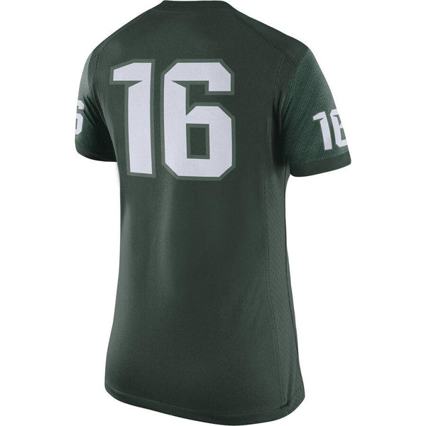 #16 Michigan State Spartans Women's Game Replica Football Jersey - Green 2019