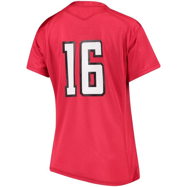 #16 Texas Tech Red Raiders Under Armour Women's Replica Performance Football Jersey – Red 2019