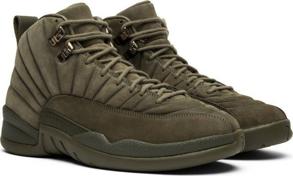PSNY x Air Jordan 12 Retro 'Milan' Olive Shoes Basketball Men Sale Size US 7 - 13