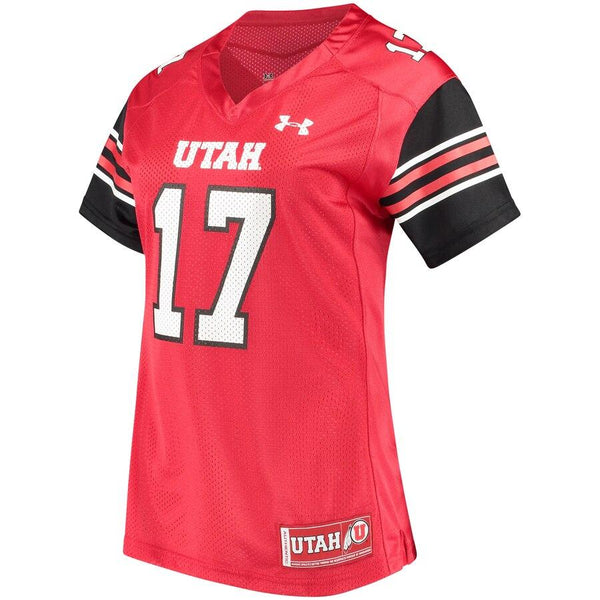 #17 Utah Utes Under Armour Women's Replica Performance Football Jersey – Red 2019
