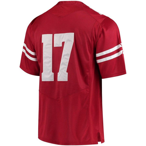 #17 Wisconsin Badgers Under Armour Premier Performance Football Jersey – Red 2019