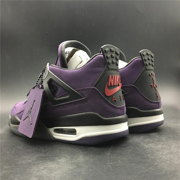 Nike Air Jordan 4 Retro Travis Scott Purple Dynasty Var Red Black Men Shoes Sale Size US 7, 8, 8.5, 9, 10, 11, 12, 13