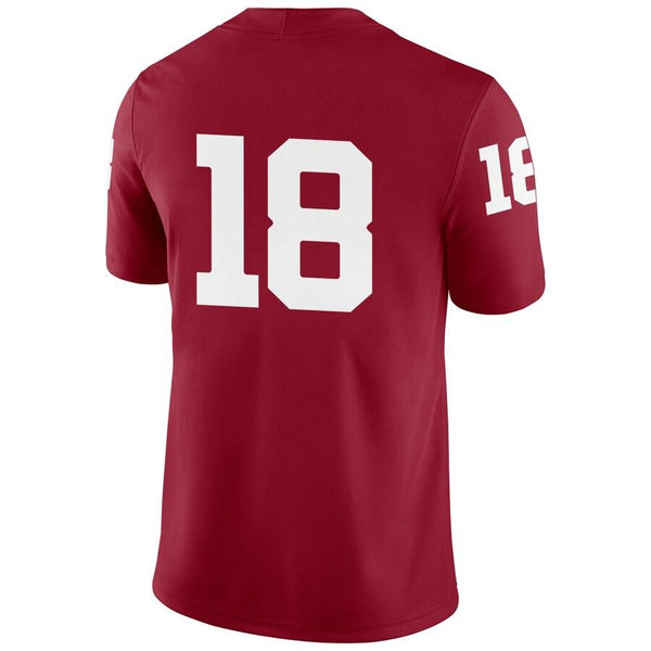 #18 Oklahoma Sooners Jordan Brand Football Game Jersey – Crimson 2019