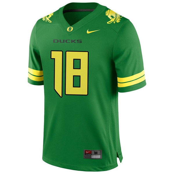#18 Oregon Ducks Football Game Jersey – Apple Green 2019