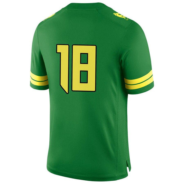 #18 Oregon Ducks Football Game Jersey – Apple Green 2019