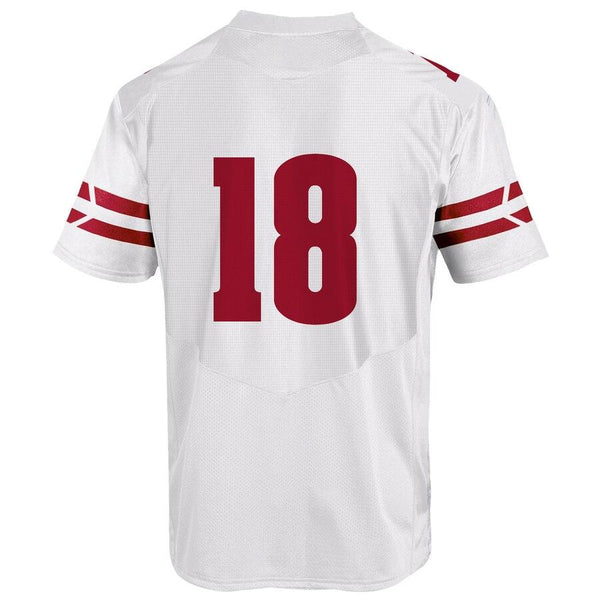 #18 Wisconsin Badgers Under Armour Replica Football Jersey – White 2019